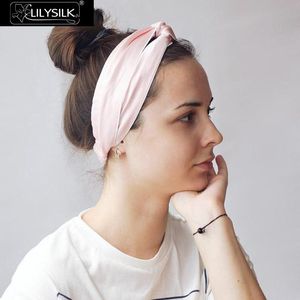 ingrosso fascia elastica regolabile-LilySilk fascia Seta Headwrap Headwear delle donne dei capelli Accessori di moda La fascia della traversa elegante elastico elastico regolabile Carino CX200714