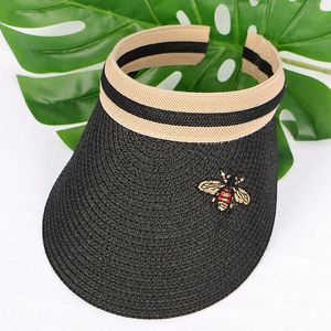 sevimli bayan beyzbol kapaklar toptan satış-Popüler sevimli arı şapkalar moda lüks tasarımcı yazlık açık plaj çim kadın kadınlar için rahat beyzbol topu kapaklar örgülü