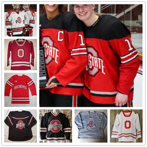 Custom Ohio State Buckeyes Hockey Koszulki Duże Dziesięć Mężczyzna Kobiety Młodzież Zszyty Dowolna Nazwa Rozmiar S XL