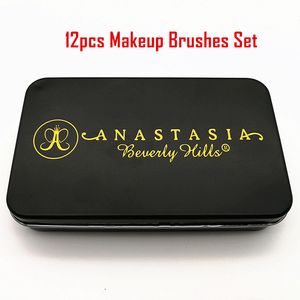 12pcs An stasia Hud Foundation Makeup Brush Famous Cosmetics Make Up Brushes Set brocha de maquillaje Sets