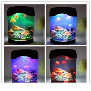 Creative Beautiful Aquarium Night Light Tank Simning Mood Lights Slitstarka Hem Dekoration Simulering Maneter LED Lampa