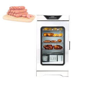 et sigara makinesi toptan satış-220 V Akıllı Elektrikli Tavuk Balık Gıda Sigara İçme Makinesi Ev Küçük Ticari Pastırma Fırını Et Füme Fırın