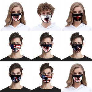 schädelkindmaske großhandel-Gesichtsmasken Tuch Schwarz Waschbar Halbmaske Art und Weise USA Flaggen Schädel Mascarilla Wiederverwendbare Kinder Freiheit Goddes zj C2
