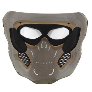mascara de airsoft calavera completa al por mayor-Máscara Máscara WoSporT cráneo de Airsoft Paintball completa fiesta de Halloween táctico cara