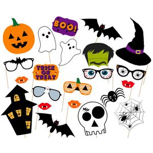 Halloween Photo Booth Props Halloween Party Photography Decorations Lips Skull Glasses Wizard Hat JK2009XB