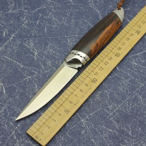 lame de fer achat en gros de manche en bois de fer sable lame M390 couteau de survie pratique fixe couteau à fruits de chasse camping en plein air outil EDC
