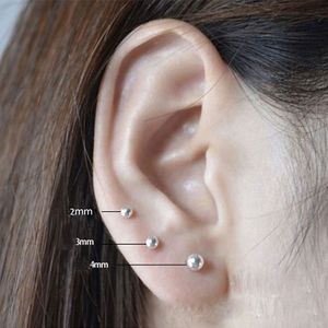 2mm stud earrings achat en gros de Jeu de bijoux Ensemble de paires boucles d oreilles en boule en argent sterling mm mm mm Boucle d oreille minuscule