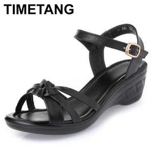 Wholesale sandal collection for sale - Group buy Sandals TIMETANG Genuine Leather Women Comfortable And Light Brand Sandals Large Size Summer Sandals Collection