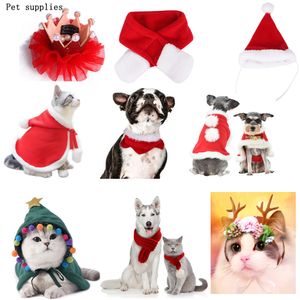 hayvan köpek yılbaşı kıyafetleri toptan satış-Köpek Giyim Noel Hediyesi Pet Elbise Kış Sıcak Giydirme Kedi Giyim Komik Santa Evcil Süslemeleri