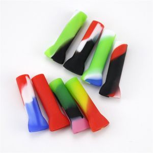 Silicone Blunt Holder Muti Colors Smoking Pipes Hoses Hookah Tips Shishas Portable Smoke Nozzle Straight Type xm C2
