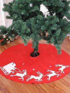 white xmas tree skirt toptan satış-39 cm Yılbaşı Ağacı Etek Mat Tatil Partisi Dekorasyon Yeni Yıl Baskılı Elk Halı Noel Beyaz Geyik Önlük Kapak JK2008PH