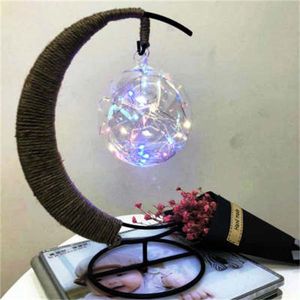 Księżyc Wisiorek LED Night Light Romantic Handmade Crafts Star Lampa Stołowa Boże Narodzenie Party Sypialnia Home Decor Dziecko Dzieci Prezent Urodzinowy