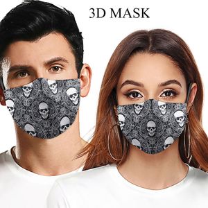 Wholesale cool halloween masks resale online - 2020 new designer face mask fashion Customized Adult Cool Skull Funny Face Funny Expression Print Halloween Mask