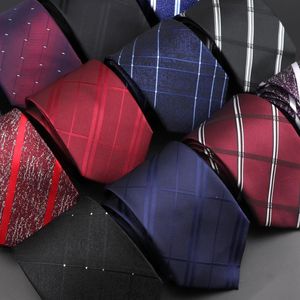 cravate de rayures marine achat en gros de Cravates à cou Cravates de mode Hommes Stripe Rouge bleu marine bleue Business Business Formel Jacquard Jacquard Tiens Solide Cravate Solide Polka
