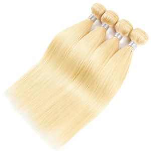 remy saç uzantıları dikmek toptan satış-Büyük İndirim İnsan Remy Saç Sarı saçlı uzantılarında Dokuma Paketler Çift Atkı Düz Paketler diker