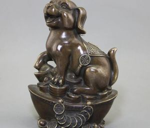 ヴィンテージの古いアンティーク工芸品真鍮の銅器織りインゴット犬の装飾品のWholesaleコレクション