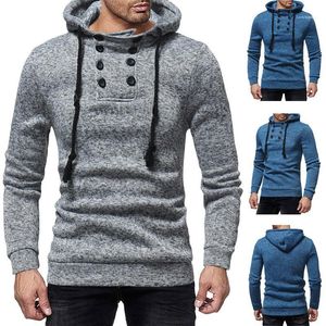 Sleeve Stand Collar Double Breasted Hooded Sweatshirt New Mens Clothing Casual Mens Designer Hoodies Solid Long