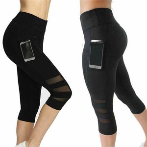 gri spor tozluk toptan satış-Yoga Kıyafetler Kadın Pantolon Gym Fitness Spor Tayt Cep Slim Kadın Gri