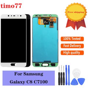Płyta dotykowe telefonu komórkowego Cena fabryczna Super amoled dla Samsung Galaxy C8 C7100 Biały Czarny Złoty Wyświetlacz Wymiana Digitizer Ekran LCD