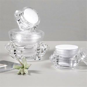 10g g Plastic Cosmetics Jar Packing Bottles Clear Diamond Crystal Shape Shell Makeup Nail Art Glitters Mini Storage cream Pot Container