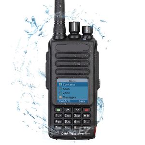 Rádio Waterproof Dustproof Freeshipping DMR Digital Walkie Talkie Opcional GPS IP67 com microfone cabo de programação e fone de ouvido em Promoção