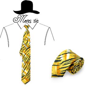 zebra ties оптовых-Шея галстуки мужчин см дюйма галстуки женщин тощий полиэстер Zebra полоса желтая вечеринка подарок свадебные рубашки Cravat Drop Draw