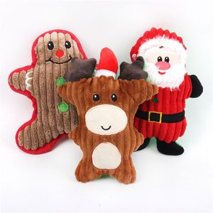 Pies żuć Zabawki Puppy Cute Cartoon Dźwięk Zabawki Zwierzęta Boże Narodzenie Molar Pluszowa Lalka Puppy Santa Snowman Prezenty