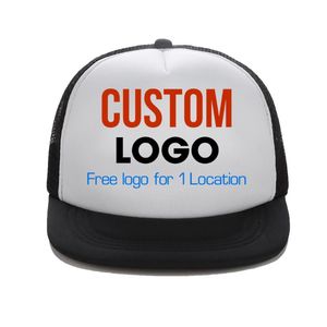 Ball Caps Custom Trucker Hat Flat Bill Visor Free Logo Men Women Summer Snapback Sports Team Group Name Picture Print