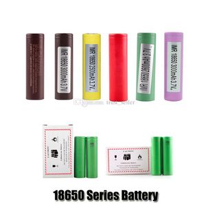 100 högsta kvalitet HG2 Q VTC6 MAH INR18650 R HE2 HE4 MAH VTC5 Batteri Rechargable Lithiumcell för Sony Samsung LG mod