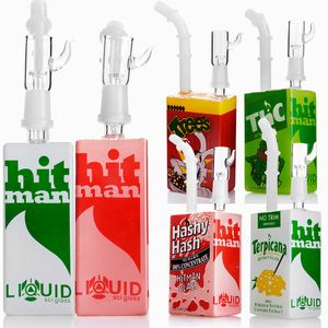 hookahs Mixed Style Bong Juice Cereal Box Heady Pipes with Ceramic Vapor Dome Removable Mouthpiece mm Joint Bowl