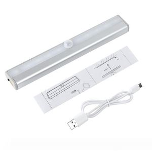 rechargeable emergency light venda por atacado-Luz da noite do sensor de movimento LED lm Lâmpada de emergência de indução de corpo com USB recarregável para closet armário despensa contador