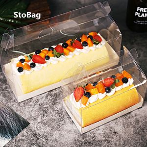 Wholesale tiger cakes for sale - Group buy StoBag Cake Dream Dragon Tiger Skin Roll Packaging Box Whole Half Roll Transparent Hand Towel Roll Mousse Packaging Box