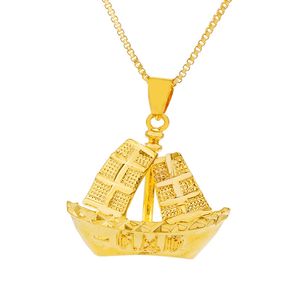 dubai mariage bijoux de mariée achat en gros de Pendentif Colliers k Gold Dubai Boat Shape Bijoux Collier cm Chaîne de pull pour femmes Mother Girls Cadeau Bridan Bridal