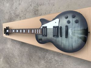 Rare Mint Joe Perry Signature Blackburst Electric Gitarr Flame Maple Top Trans Black Gray Color Chinese Guitars