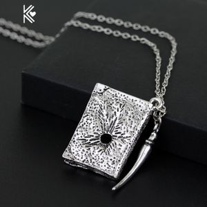 Pendant Necklaces Movie Basilisk Fang And Tom Riddle Diary Book Notes Necklace Creative Cute Collar Chain Metal Fashion Hip hop Jewelry Cool