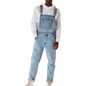 Men s Jeans Bib Overalls For Man Suspender Pants Jumpsuits High Street Distressed Autumn Fashion Denim Male Plus Size S XL