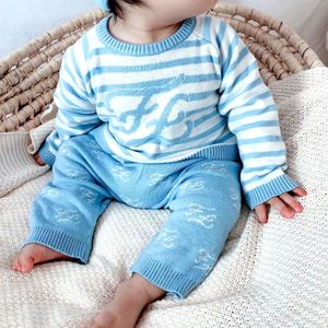 kinder winterkleidung neugeborene großhandel-3 Farben Neugeborenes Baby Junge Pullover mit Hose Sätze Winter Säugling Stricken Pullover Pullover Kinderkleidung
