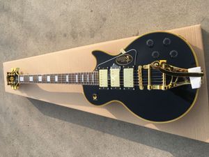 黄色の結合送料無料 新しくカスタマイズされた黒3ピックアップジャズエレクトリックギターギターローズウッドフィンガーボードギター