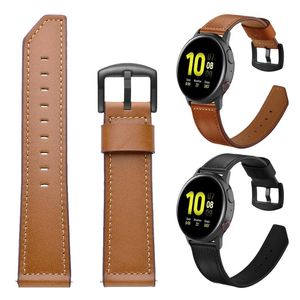 Watch Bands Black Metal Clasp Leather Strap For Samsung Galaxy Active mm mm Galaxy mm mm Gear Sport S3 Band Watchband