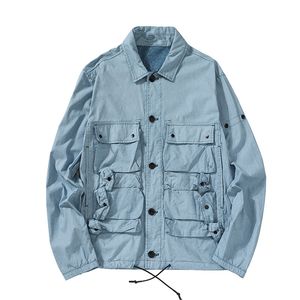 Herrkläder Ytterkläder Coats Jackor Turkiet Original Blue Dye Teknik Tyg Sy Piano Pockethin Style Mens Jacket