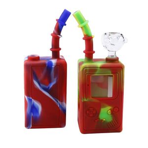 máquina de bong al por mayor-Estilo vidrio agua bongs hookahs infancia máquina de juego pulgadas Mini bong con cuencos irrompible