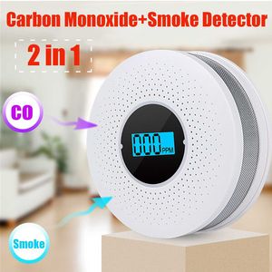 Wholesale carbon monoxide gas detector resale online - 2 in LED Digital Gas Smoke Alarm Co Carbon Monoxide Detector Voice Warn Sensor Home Security Protection High Sensitive