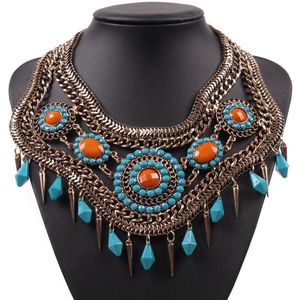 Pendant Necklaces Fashion Vintage Collar Chunky Choker Metal Chain Antique Statement Necklace For Women Brand Design Jewelry