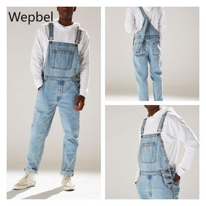 artı yüksek kot belli toptan satış-Erkek kot wepbel yaz hipsters denim tulum yüksek belli pantolon moda artı boyutu tulumlar rahat pantolon
