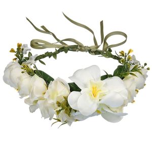 çiçek kız headpieces toptan satış-Moda Bohemian Düğün Parti Başlıkları Stil Yapay Ipek Saç Çiçekler Kafa Gelin Plaj Kadın Kızlar Sahil Çiçekler Kafa Çelenk