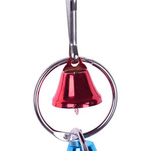 Nieuwigheid kleurrijke interessante duurzame papegaai vogel metalen ring bel speelgoed opknoping kooi eekhoorn parkiet vogels accessoires HHE4090