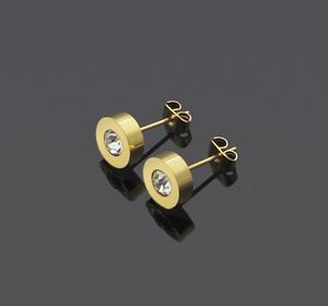 Wholesale mens stainless steel earrings for sale - Group buy Hip hop birthday gift Never fade stud High Quality boys L stainless steel rose silver gold tiny small diamond letter earrings for Women men lovers wedding jewelry
