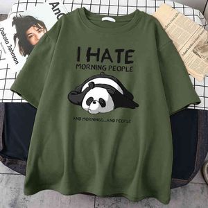 Lazy Panda I Hate Morning People Anime Print Men T Shirts Vogue S Xxxl Tshirts Street Casual T Shirt Sport Oversize Male Clothes G0119