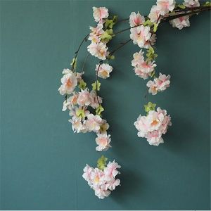 Wholesale cherry blossoms fake flowers for sale - Group buy 135CM Artificial Flowers Vine Cherry Blossoms Fake Flowers Vine Hanging for Wedding Decoration DIY Party Home Christmas Decor Flower