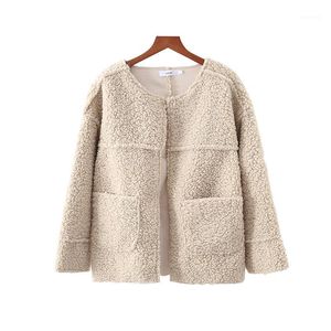 geniş ceket toptan satış-Kadın Ceketler Trend Ürünleri Polar Ceket Kadınlar Cepler Casual Açık Dikiş Geniş Bel Womens ve Coats Streetwear1
